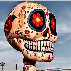 Giant Inflatable Cartoon Skull Head Light Decoration Halloween Outdoor