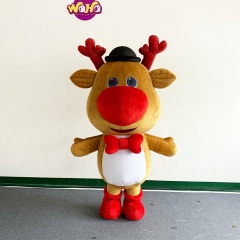 Christmas Cartoon Anime Fur Material Inflatables Santa Claus Doll Snowman Dress Deer Reindeer Costume Parade Props Funny Mascot