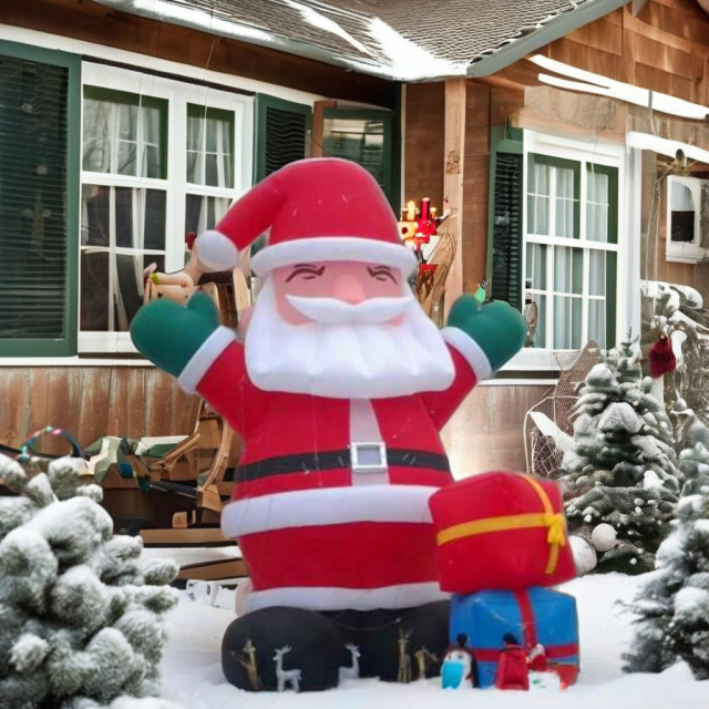 Giant Inflatable Christmas Ornament and Inflatable Santa Claus Mascot Costume  for Christmas Decoration Parade