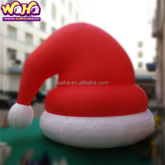 Outdoor Building Decor Inflatable Santa Hat Christmas Light up Purple Inflatable Christmas Hats for New Year Decoration