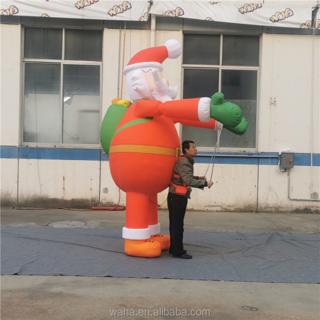 Giant Inflatable Santa Claus Puppet Costume for Outdoor Christmas Decoration