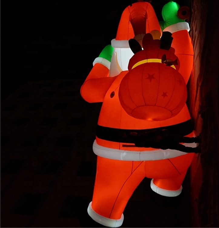 Giant Inflatable Christmas Santa Clause Climbing Wall for Christmas Decor