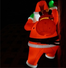 Giant Inflatable Christmas Santa Clause Climbing Wall for Christmas Decor
