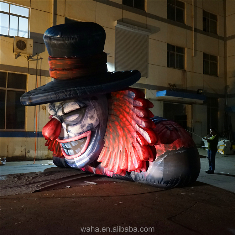 Giant Inflatable Clown Head for Halloween Decoration Nightclub Roof Building
