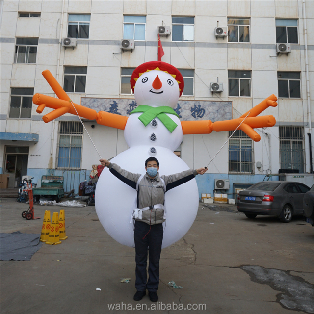Customized Christmas Parade Cartoon Anime Walking Snowman Costume Inflatable