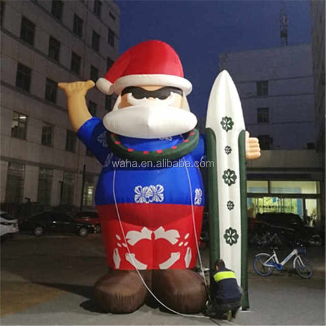 Inflatable Skiing Santa Claus Christmas Decoration Figurine Holiday Collection