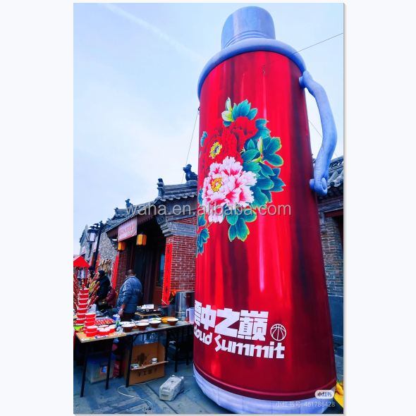 Red Inflatable Thermos Flask Bottle Old Things Inflatable Old Objects Inflatable Wine Bottle for Advertising Decoration
