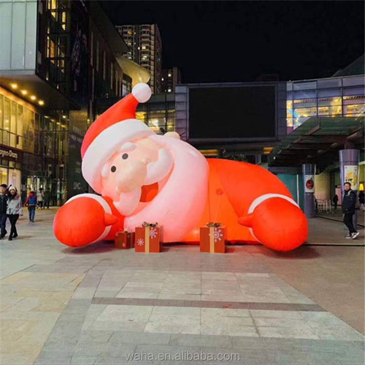 Giant PVC Inflatable Santa Claus LED Christmas Mascot Costume for Outdoor Parties Events and Promotions