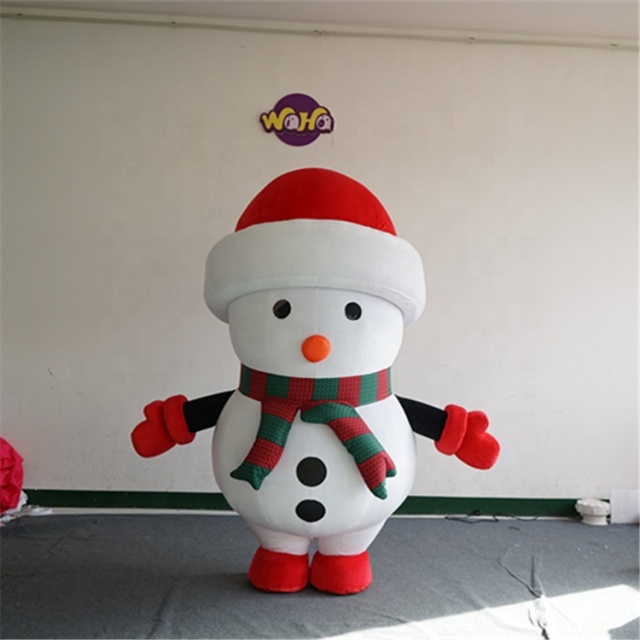 Christmas Cartoon Anime Fur Material Inflatables Santa Claus Doll Snowman Dress Deer Reindeer Costume Parade Props Funny Mascot