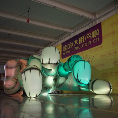 Animated Inflatable Santa Claus Christmas Air Blow Figure Dressed in Traditional Red Velvet Suit