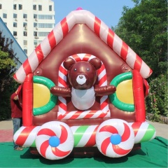 Christmas Holidays Festival Party Decoration Inflatable Bear Ice Cream Car Train with Bear for Display