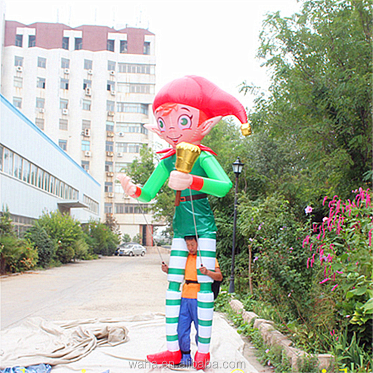 Customized Advertising Inflatable Christmas Father Mascot Inflatable Walkable Santa Claus Puppet Costume for City Parade