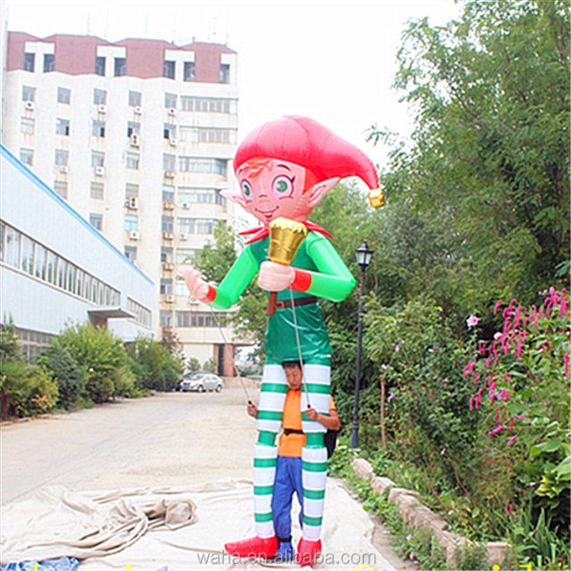 Customized Advertising Inflatable Christmas Father Mascot Inflatable Walkable Santa Claus Puppet Costume for City Parade