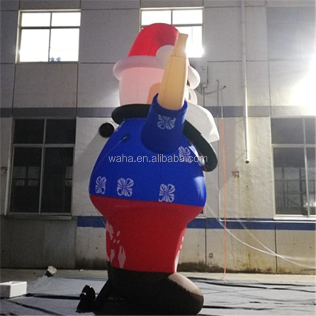 Inflatable Skiing Santa Claus Christmas Decoration Figurine Holiday Collection