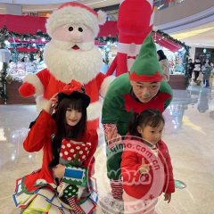 Santa Claus and Inflatable Reindeer Giant PVC Christmas Decorations Inflatable Costume