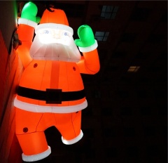 Giant Inflatable Christmas Santa Clause Climbing Wall for Christmas Decor