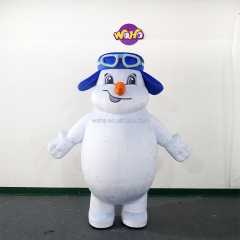 Customized Christmas Parade Cartoon Anime Walking Snowman Costume Inflatable