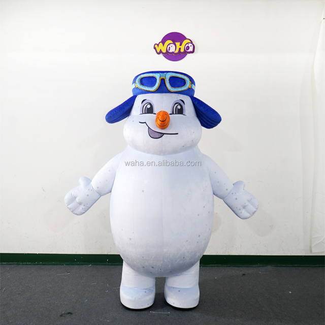 Customized Christmas Parade Cartoon Anime Walking Snowman Costume Inflatable