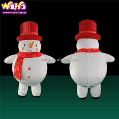 Advertising Walking Christmas Inflatable Snowman Mascot Costume for Adults