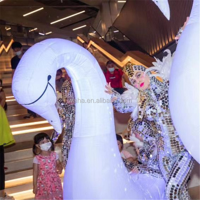 Giant Inflatable Swan Suit With Blower  for Nightclub or Parade Decoration