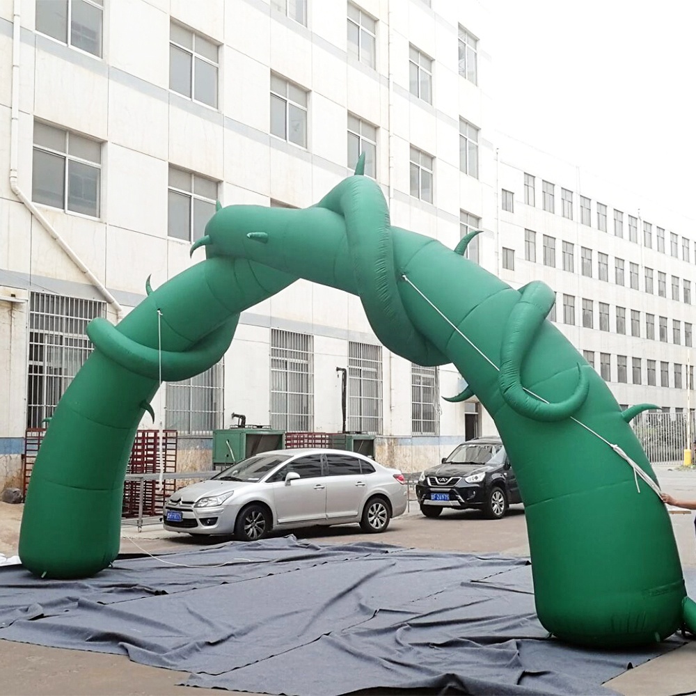 Outdoor Inflatable Christmas Candy Cane Donut Arch With Bowknot and  & Event Decoration With Gift in Advertising Inflatables
