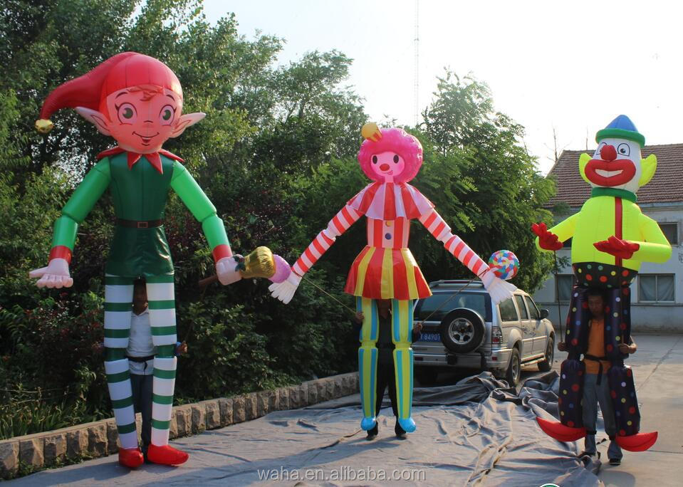 Parade Performance Inflatable Clown Man Shaped Costume Inflatable Human Puppet for Events Decoration