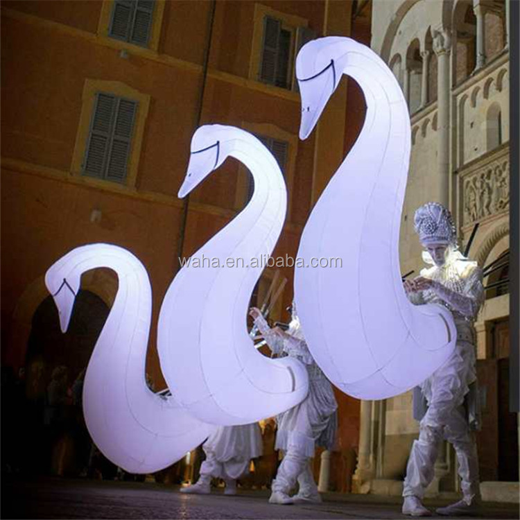 Giant Inflatable Swan Suit With Blower  for Nightclub or Parade Decoration