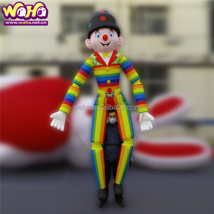Parade Performance Inflatable Clown Man Shaped Costume Inflatable Human Puppet for Events Decoration