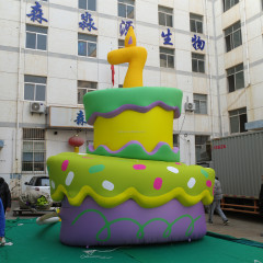 Custom Inflate Big Inflatables Advertising Mascot Cake Balloons Commercial Giant Inflatable Birthday Cake with Candy