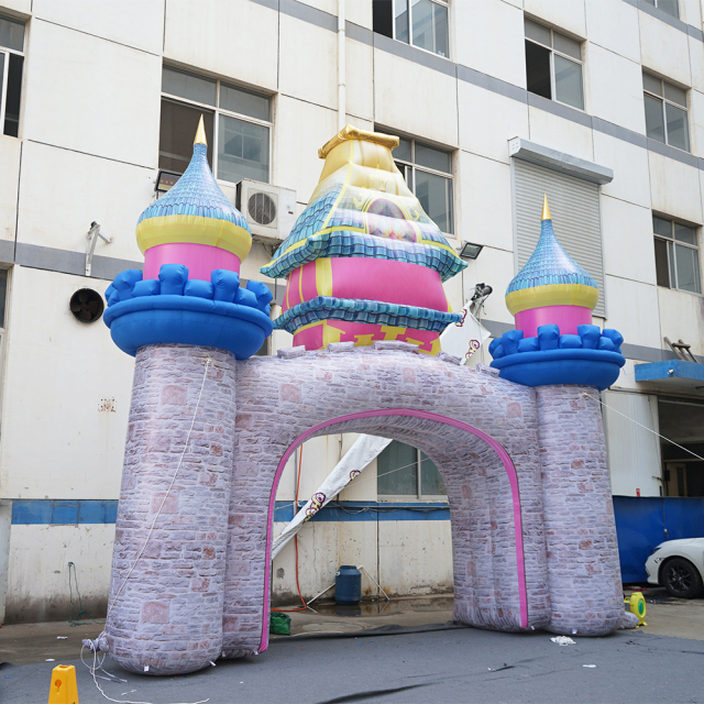 Golden Inflatable Event Arch , Eatrance Inflatable Castle Arch for Sale , Inflatable Festival Archway Balloon for Advertising