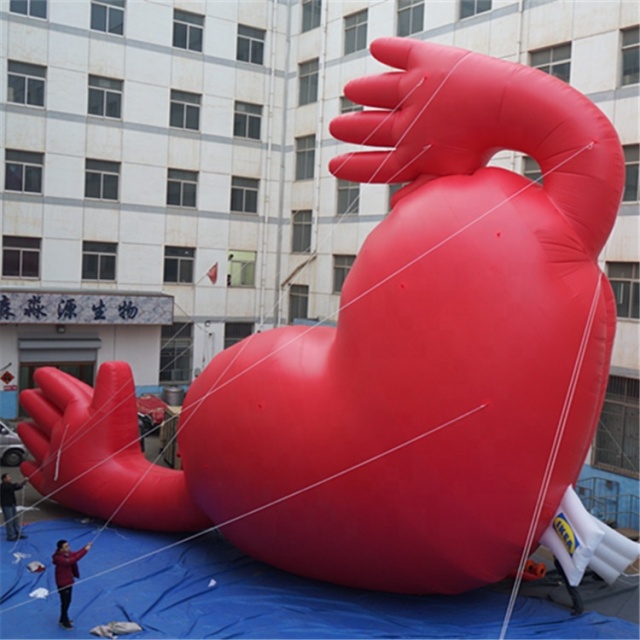 Wedding /Valentines love Large Led Heartbeat Lamp Inflatable Red Heart Shining Giant Decoration Inflatable Heart with Led Light
