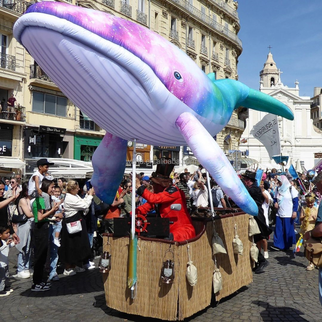 Marine Theme Party Hang Light Inflatable Whale Sea Animals Model for Event Decoration