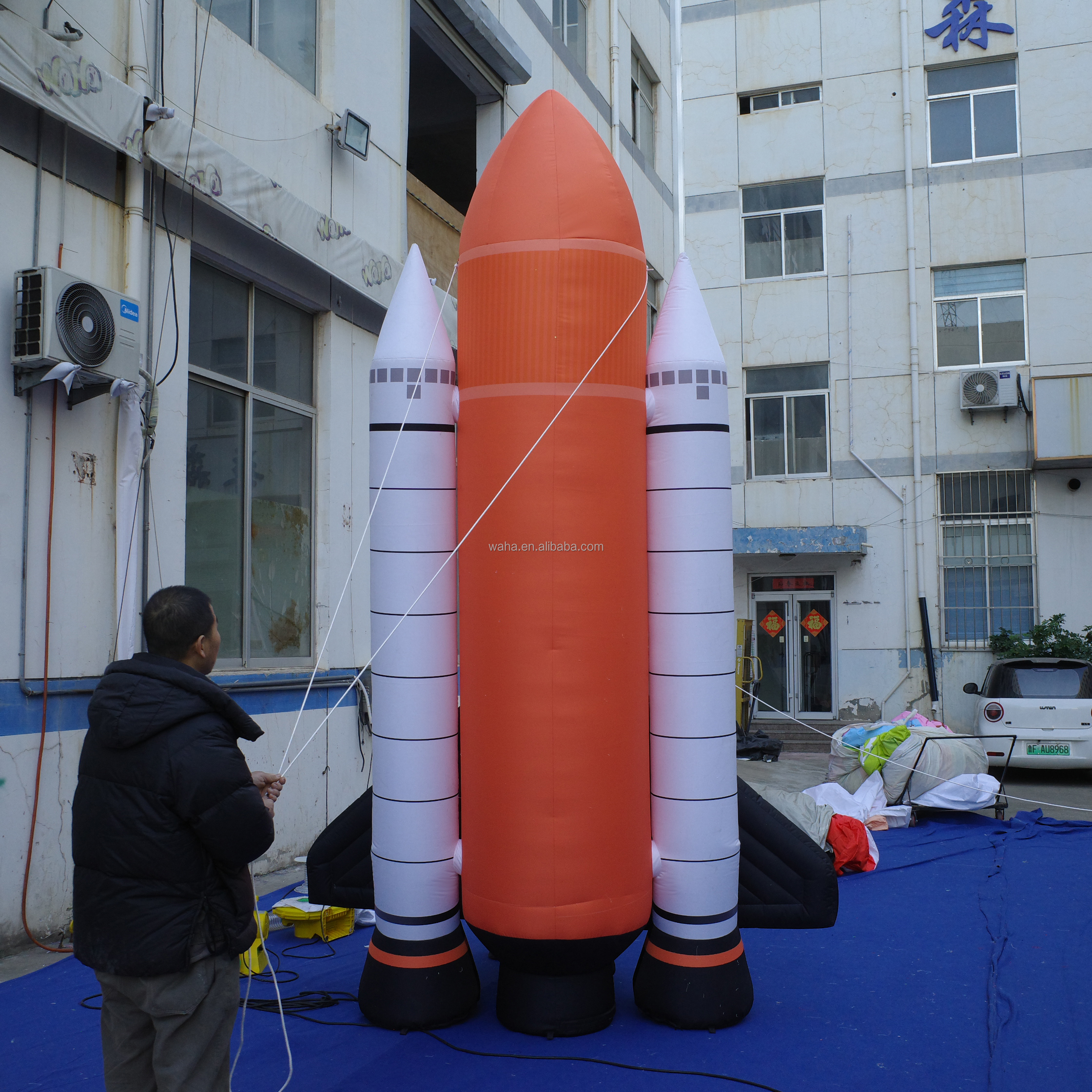 Durable Advertisement Blow Rocket Ship Inflatable Space Rocket Balloon Giant Inflatable Rocket for Sale