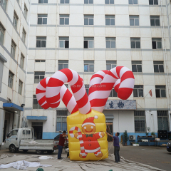 Light up Christmas Outdoors Decorative Props Hanging Inflatable Candy Sweets Balloon Inflatable Giant Lollipop Bonbon