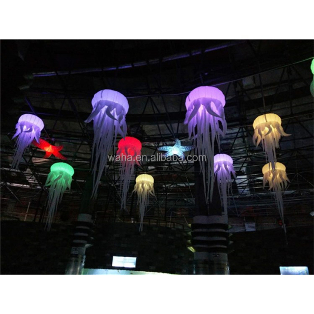 Marine Theme Parade Fish Shape Inflatable Whale Costume Puppet Inflatable Fish With Light Show Decoration