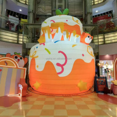 Custom Inflate Big Inflatables Advertising Mascot Cake Balloons Commercial Giant Inflatable Birthday Cake with Candy