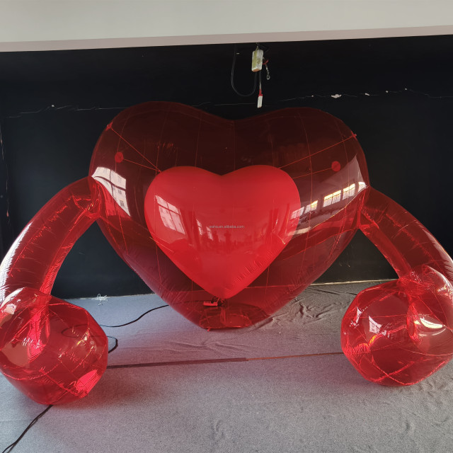 Inflatable Love Balloon Inflatable Red Heart for Party Weeding Valentine's Day Holiday Decorations Advertising Install Balloons