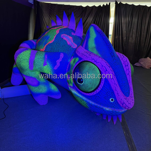 Customized Fluorescent Printing Inflatable Animal Model Led Inflatable Chameleon for Advertising Inflatables