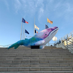 Marine Theme Party Hang Light Inflatable Whale Sea Animals Model for Event Decoration