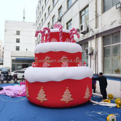 Custom Inflate Big Inflatables Advertising Mascot Cake Balloons Commercial Giant Inflatable Birthday Cake with Candy