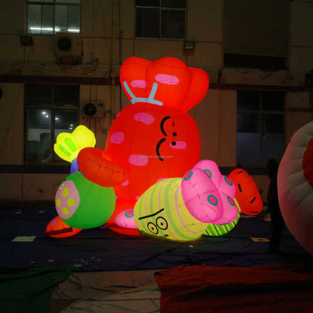 Light up Christmas Outdoors Decorative Props Hanging Inflatable Candy Sweets Balloon Inflatable Giant Lollipop Bonbon