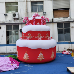 Custom Inflate Big Inflatables Advertising Mascot Cake Balloons Commercial Giant Inflatable Birthday Cake with Candy