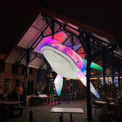 Marine Theme Party Hang Light Inflatable Whale Sea Animals Model for Event Decoration