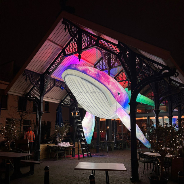 Marine Theme Party Hang Light Inflatable Whale Sea Animals Model for Event Decoration