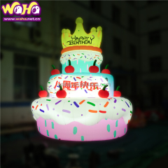 Custom Inflate Big Inflatables Advertising Mascot Cake Balloons Commercial Giant Inflatable Birthday Cake with Candy