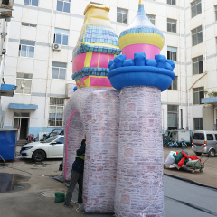 Golden Inflatable Event Arch , Eatrance Inflatable Castle Arch for Sale , Inflatable Festival Archway Balloon for Advertising
