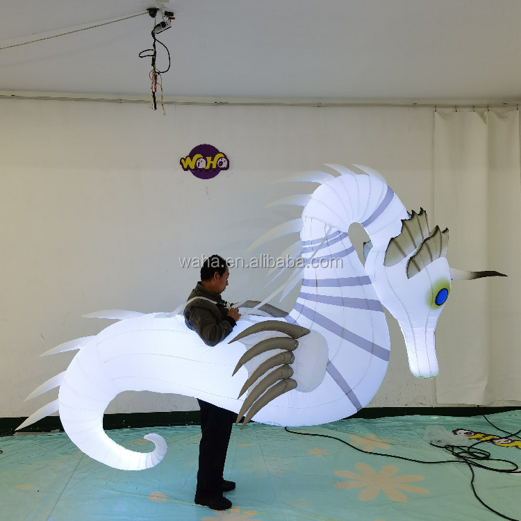 Inflatable Seahorse Costume Inflatable Animal Costume Inflatable Hippocampus Model Balloon for Parade Performance