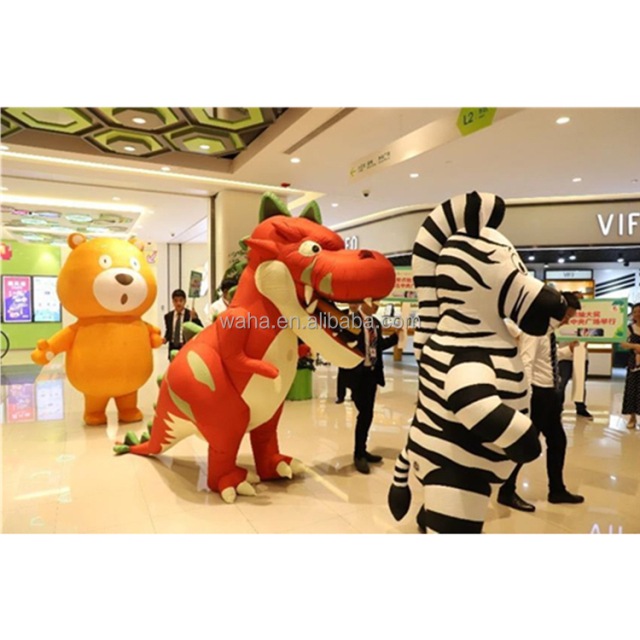 Adult Advertising Walking Cartoon Mascot Horse Inflatable Zebra Clothes Mascot Costume for City Parade Events