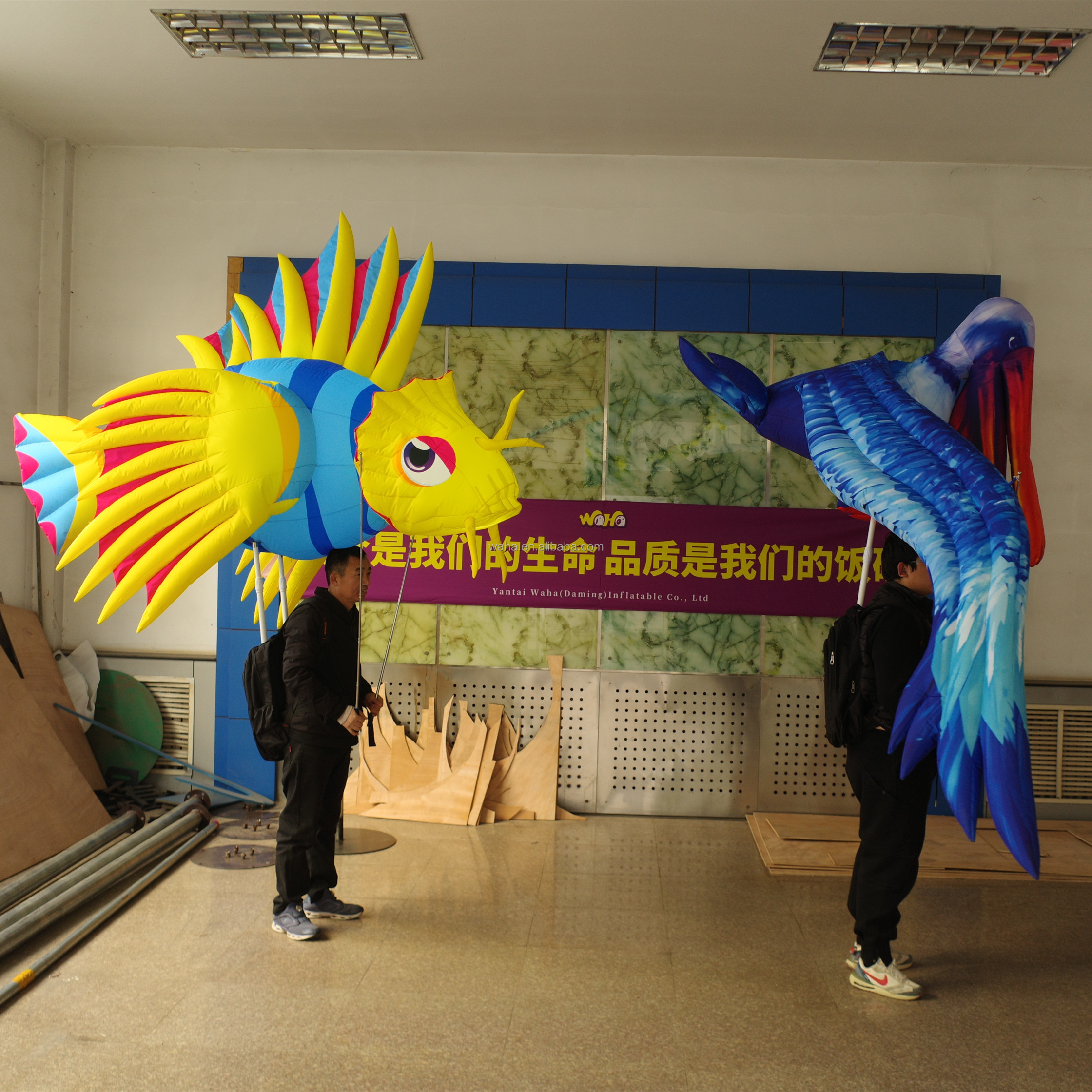 Custom Made Lighting Inflatable Pelicans Bird Puppet Parade, Printing Inflatable Crane Costume Event Show for Adults