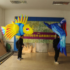 Custom Made Lighting Inflatable Pelicans Bird Puppet Parade, Printing Inflatable Crane Costume Event Show for Adults